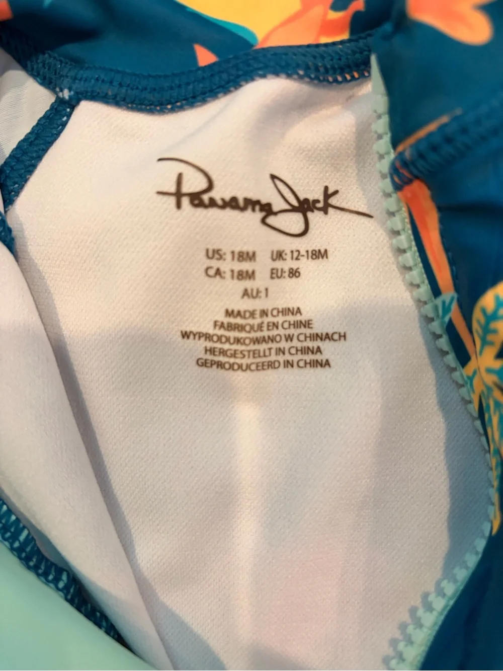 NWOT Panama Jack 18 Month Dino Print Long-Sleeve Rashguard Swimsuit